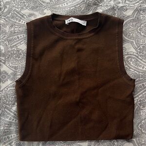 Zara Chocolate Brown Knit Tank